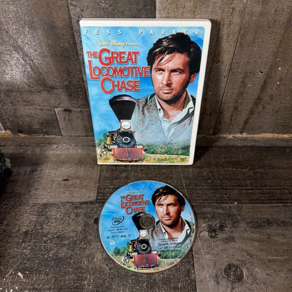 The Great Locomotive Chase (DVD, 1956) Disney Live Action Adventure Fess Parker